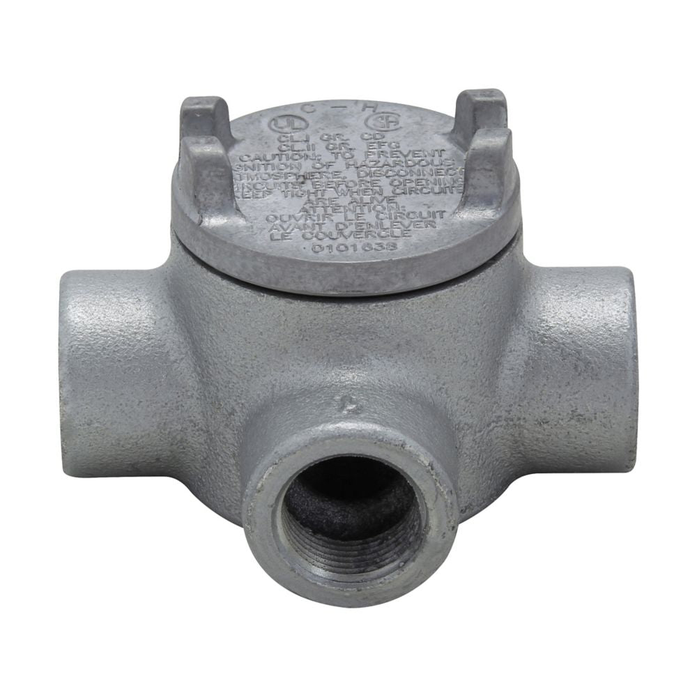 GUAT14 - Eaton Crouse-Hinds Series - 1/2" Condulet GUA Conduit Outlet Box with Cover