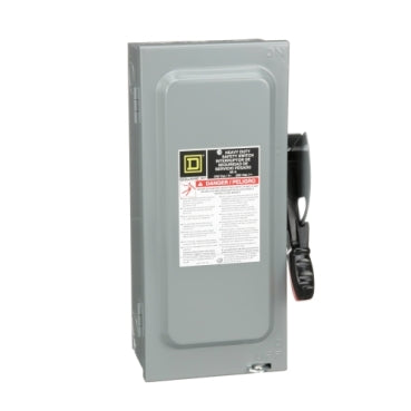 H322N - Square D - Heavy duty 60A 240VAC/250VDC 4 wire 3 pole 1 neutral 15hp NEMA 1 Fusible safety switch