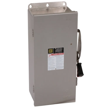 H323DS - Square D - Heavy duty 100A 240VAC/250VDC 3 wire 3 pole 30hp NEMA 4/4X/5 304 stainless steel Fusible safety switch