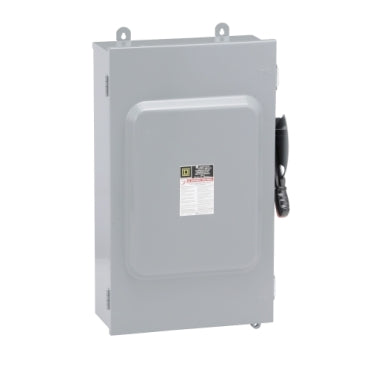 H364AWK - Square D - 200A 600VAC DC Heavy Duty Fusible Safety Switch 3 Wire 3 Pole 150HP NEMA 12