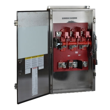 H366DS - Square D - 600A 600VAC DC Heavy Duty Fusible Safety Switch 3 Pole 500HP NEMA 4 4X 5 304 Steel