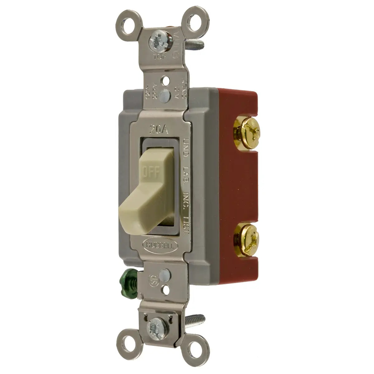 HBL1221I - Hubbell Wiring Device-Kellems - 20A 120/277V AC Single-Pole Back and Side Wired Toggle Switch