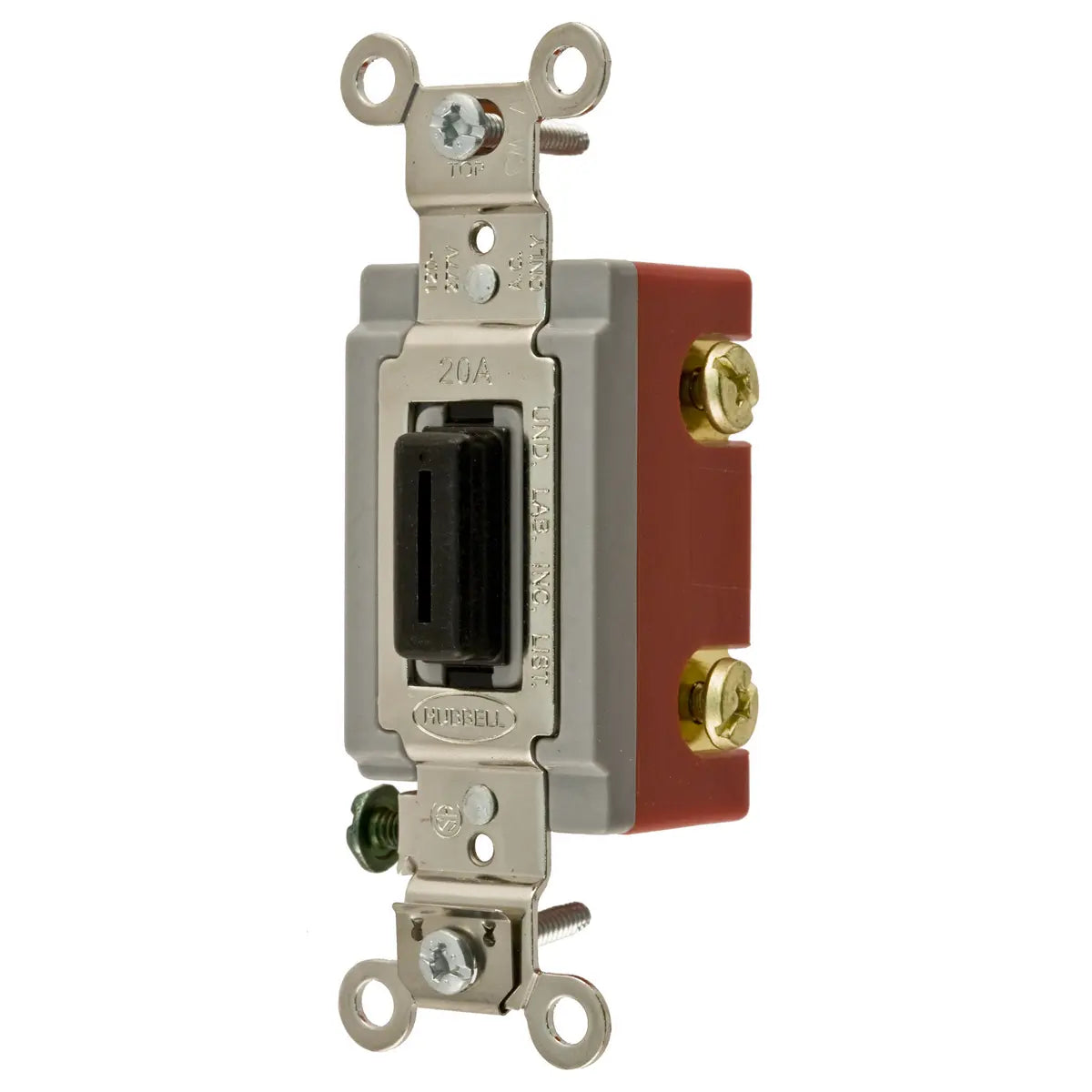 HBL1221L - Hubbell Wiring Device-Kellems - 20A 120/277V AC Single-Pole Back and Side Wired Locking Toggle Switch