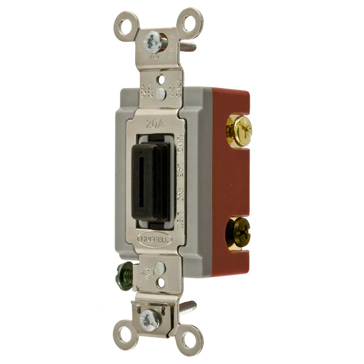 HBL1224L - Hubbell Wiring Device-Kellems - 20A 120/277V AC 4-Way Back and Side Wired Locking Toggle Switch