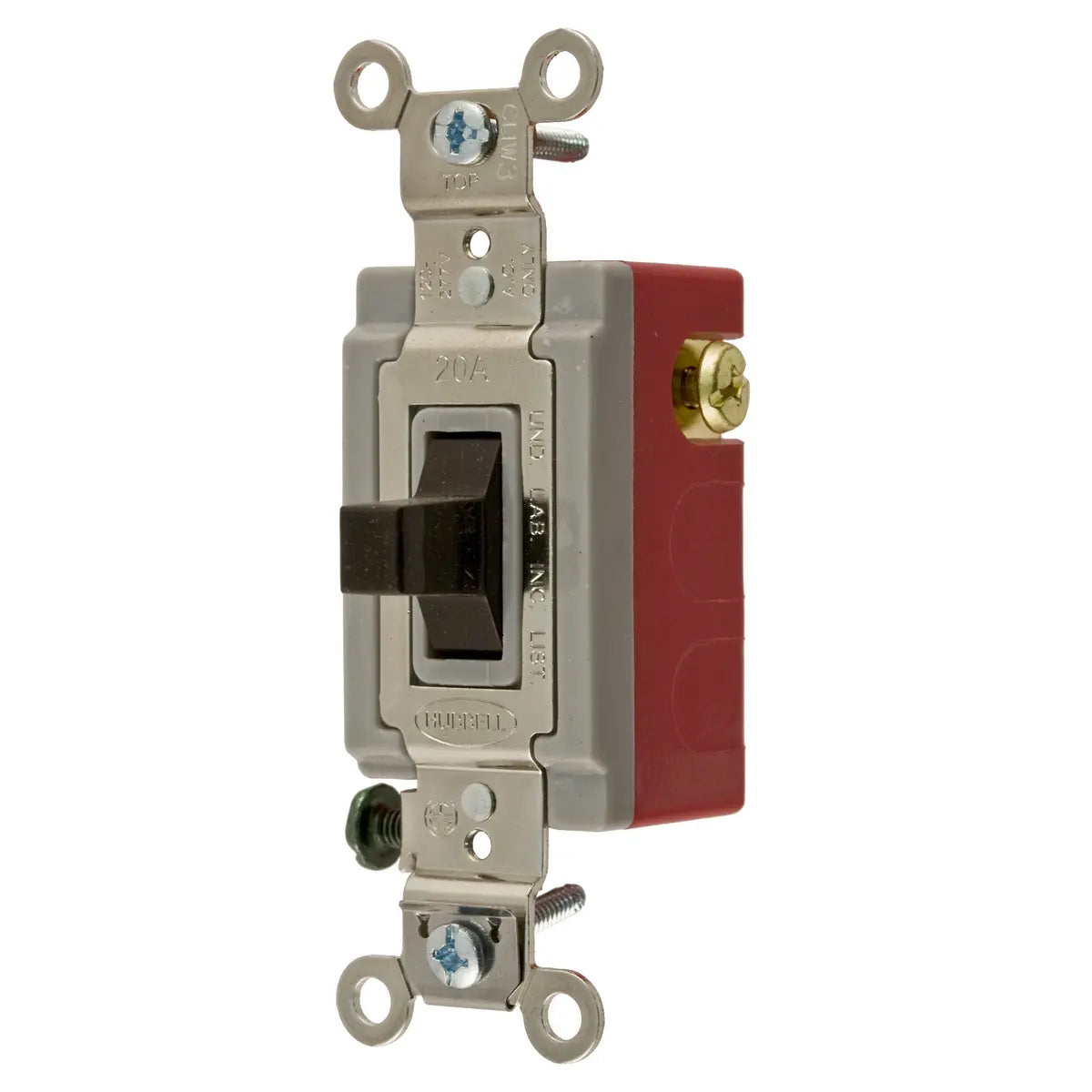HBL1557 - Hubbell Wiring Device‑Kellems - 20A 120/277V AC SPDT Center Off Momentary Toggle Switch Terminal Screw