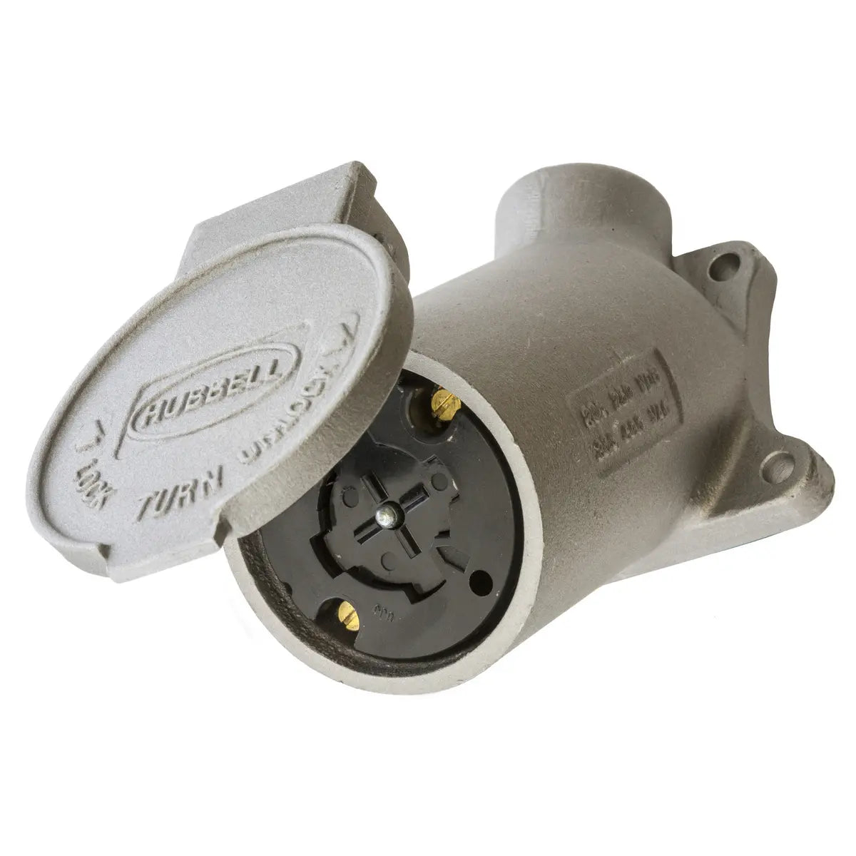 HBL21420 - Hubbell Wiring Device-Kellems - 30A 600V AC 20A 250V DC 3-Pole 4-Wire Grounding Hubbellock Device with Flanged Receptacle