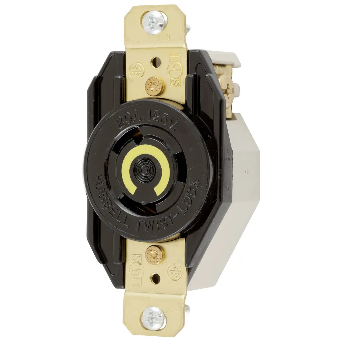 HBL2310 - Hubbell Wiring Device-Kellems - 20A 125V 2-Pole 3-Wire Grounding Twist-Lock Device with Flush Receptacle
