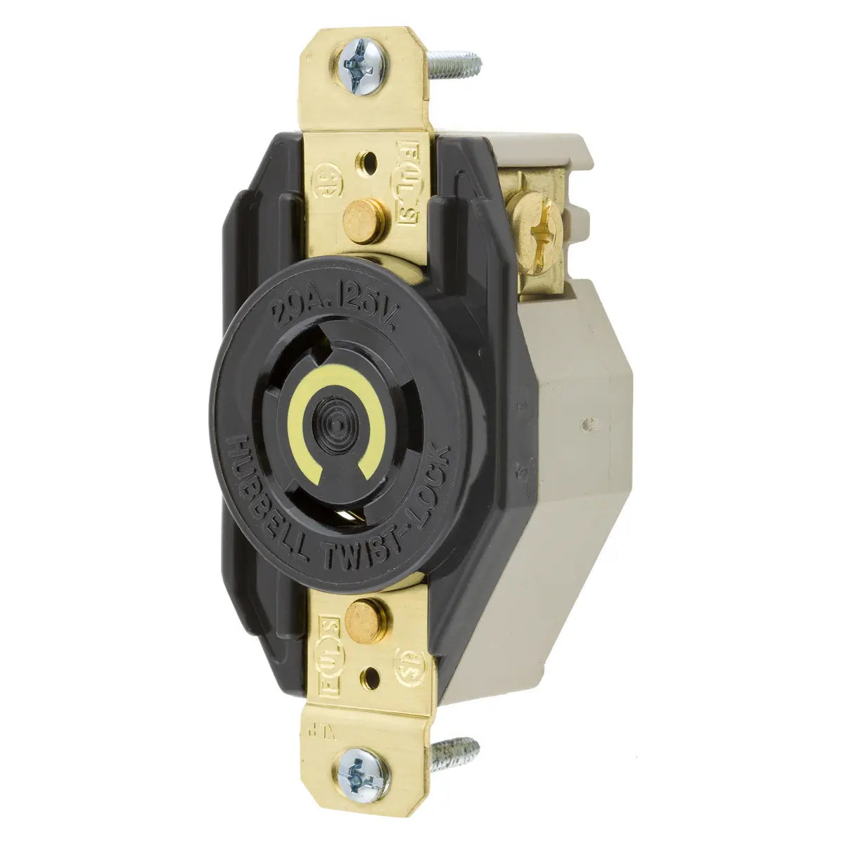 HBL2310 - Hubbell Wiring Device-Kellems - 20A 125V 2-Pole 3-Wire Grounding Twist-Lock Device with Flush Receptacle