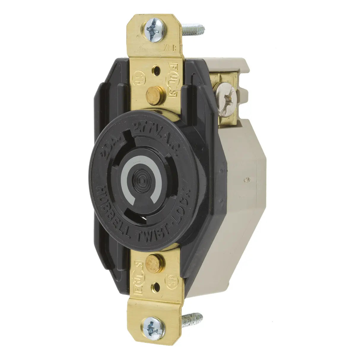 HBL2330 - Hubbell Wiring Device-Kellems - 20A 277V AC 2-Pole 3-Wire Grounding Twist-Lock with Flush Receptacle