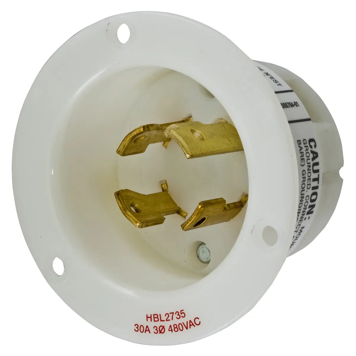 HBL2735 - Hubbell Wiring Device-Kellems - 30A Flanged Inlet Twist-Lock Locking Device