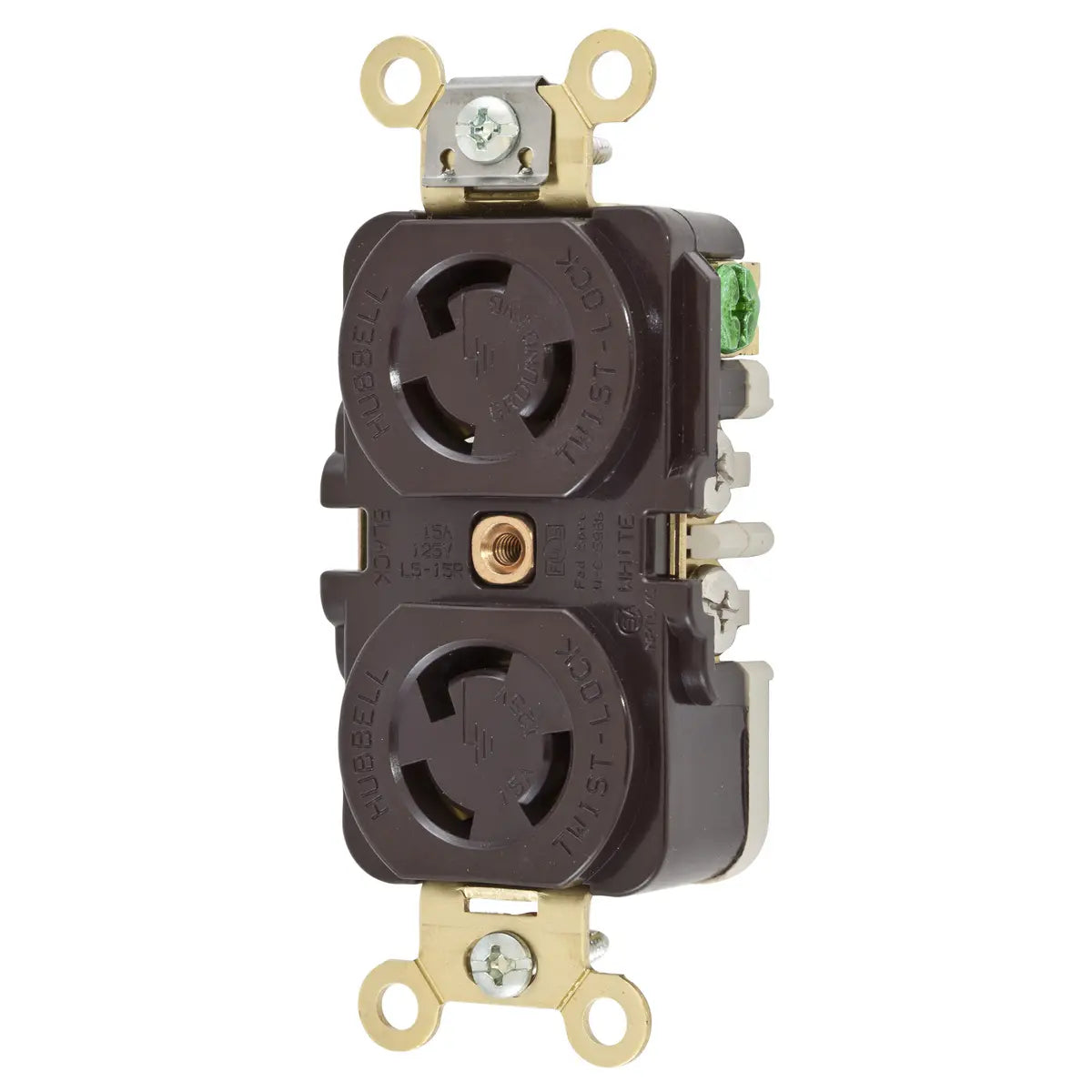 HBL4700 - Hubbell Wiring Device-Kellems - 15A 125V 2 Pole 3 Wire Grounding Locking Devices Screw Terminal Twist Lock