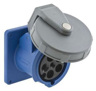 HBL516R1W - Hubbell Wiring Device-Kellems 16A 380/415V 4 Pole 5 Wire Receptacle IEC Pin and Sleeve Devices
