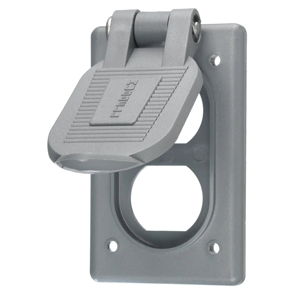 HBL5221 - Hubbell Wiring Device-Kellems - Weatherproof Cover 1-Gang Duplex Opening Gray