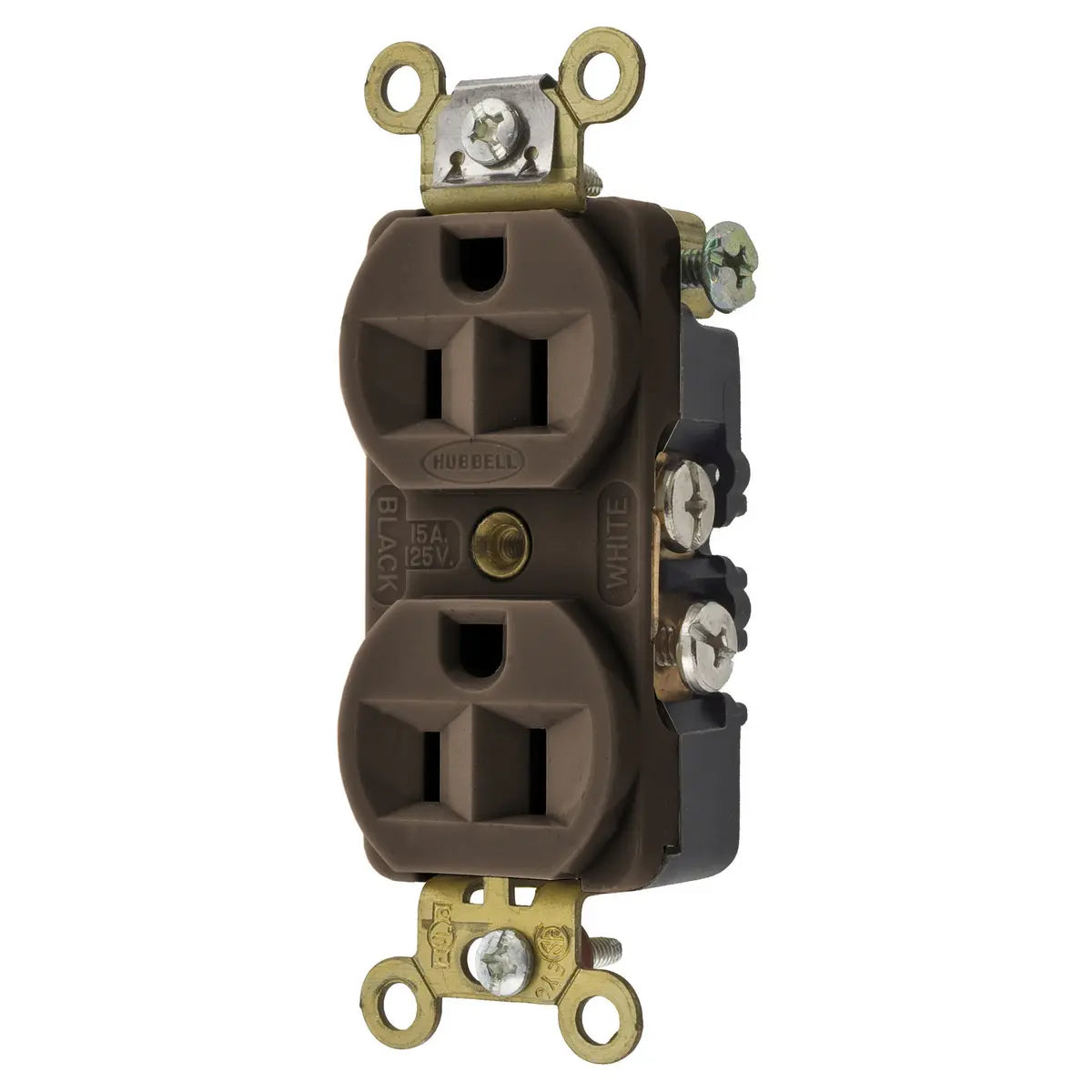 HBL5242 - Hubbell Wiring Device-Kellems 15A 125V 2 Pole 3 Wire Duplex Receptacle Straight Blade Devices