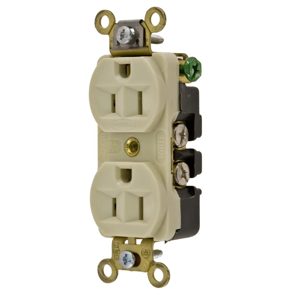 HBL5252I - Hubbell Wiring Device-Kellems 15A 125V 2 Pole 3 Wire Duplex Receptacle Straight Blade Devices