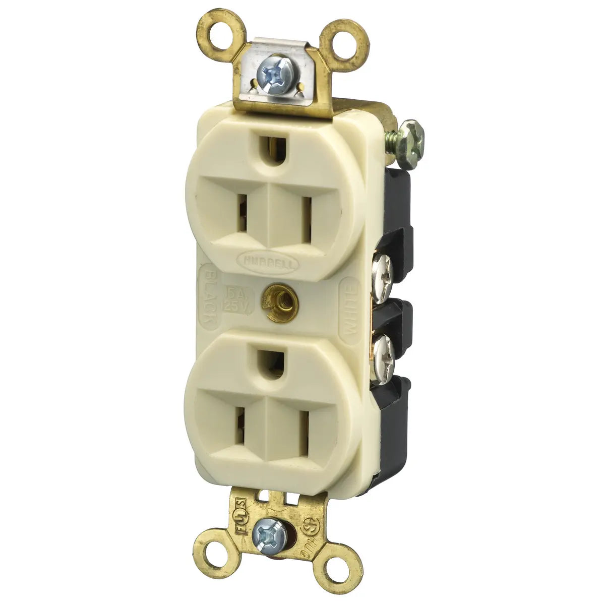 HBL5252I - Hubbell Wiring Device-Kellems 15A 125V 2 Pole 3 Wire Duplex Receptacle Straight Blade Devices