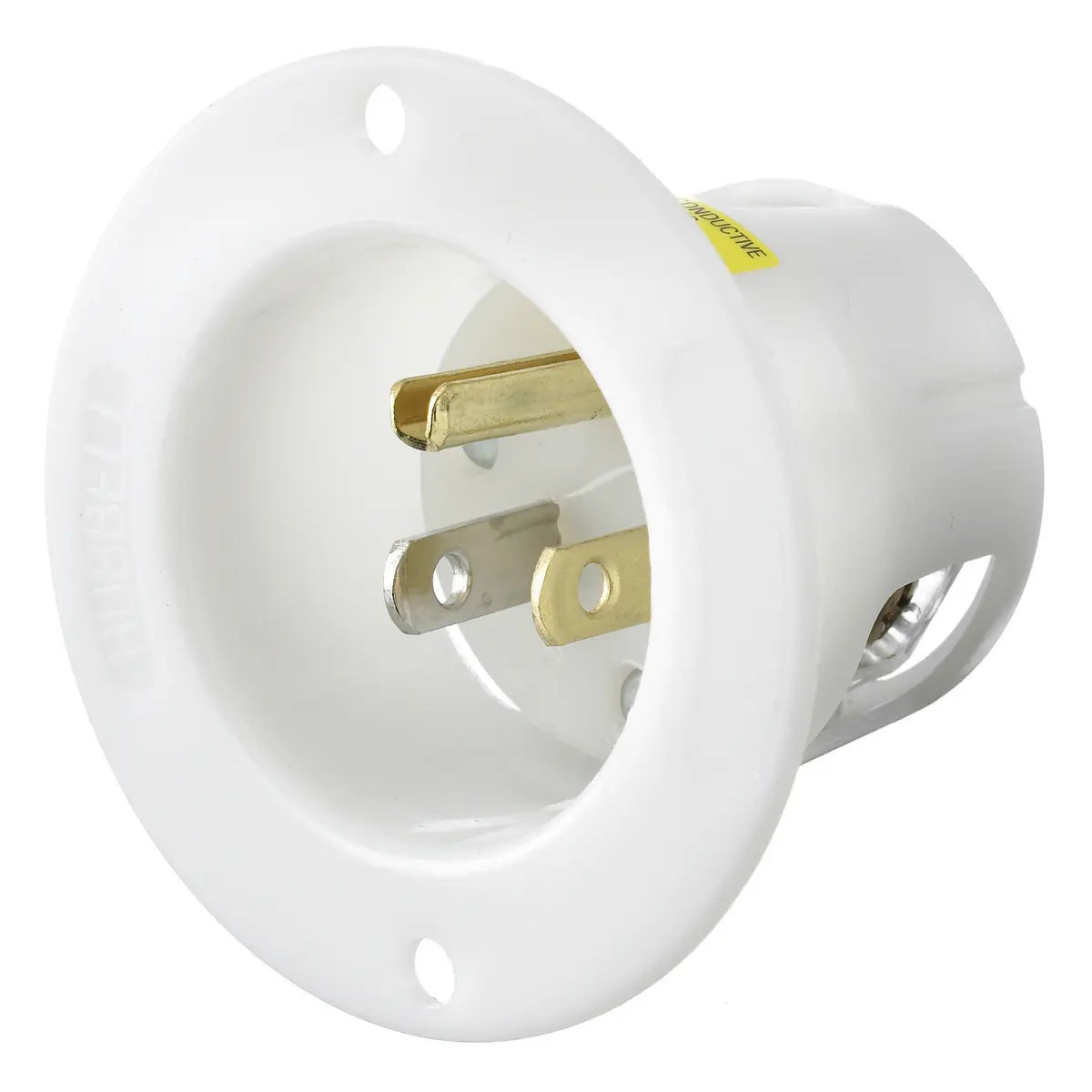 HBL5278C - Hubbell Wiring Device-Kellems - 15A 125V 2 Pole 3 Wire Flanged Inlet Straight Blade Devices