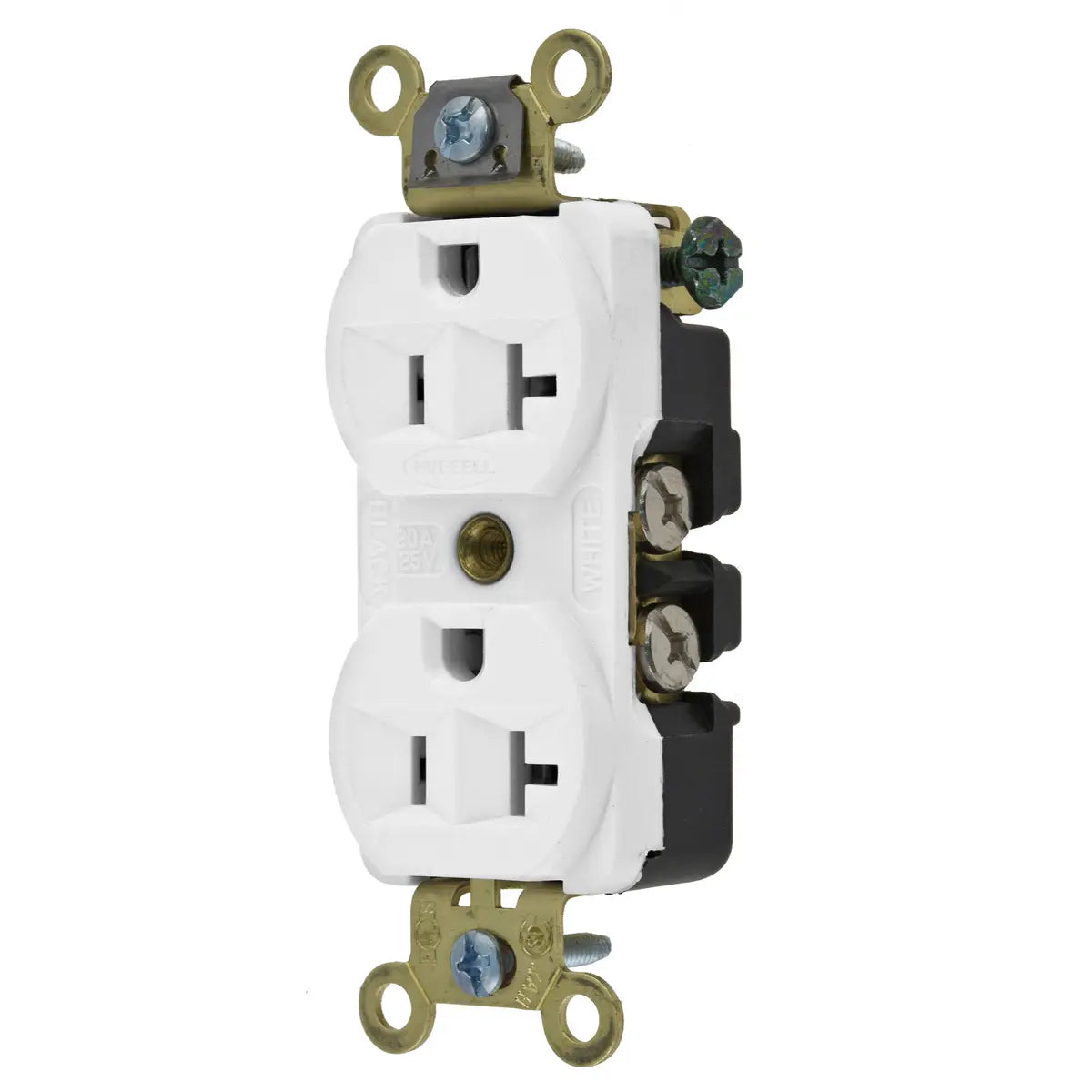 HBL5352W - Hubbell Wiring Device-Kellems 20A 125V 2 Pole 3 Wire Duplex Receptacle Straight Blade Devices