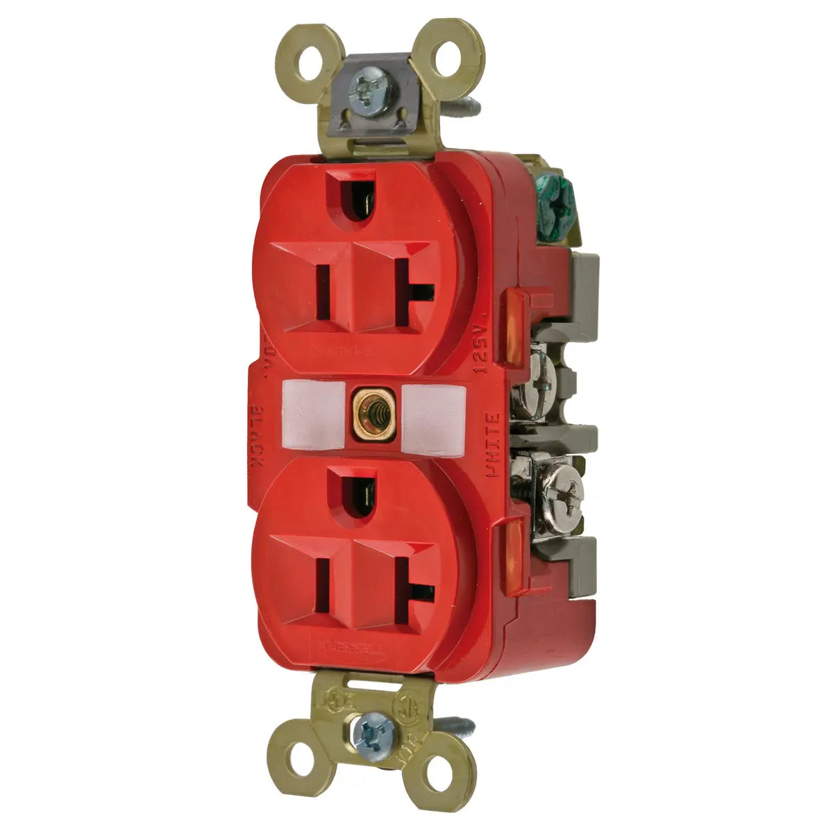 HBL5362R - Hubbell Wiring Device-Kellems - 20A 125V 2 Pole 3 Wire Duplex Receptacle Straight Blade Devices