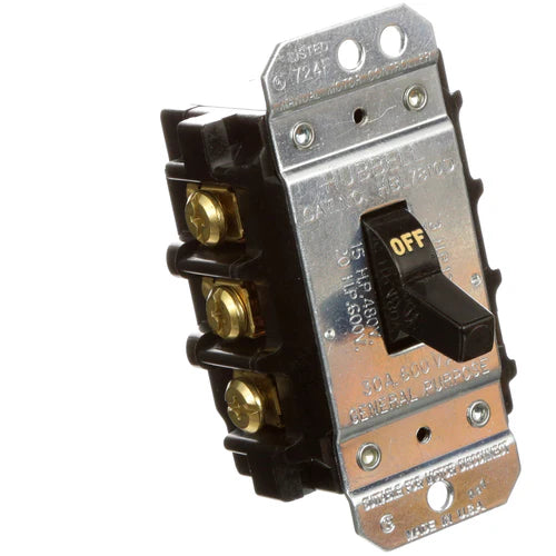 HBL7810D - Hubbell - 30A 600V AC Manual Motor Disconnect Switch Back & Side Wired