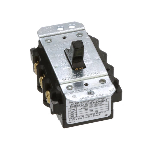 HBL7810D - Hubbell - 30A 600V AC Manual Motor Disconnect Switch Back & Side Wired