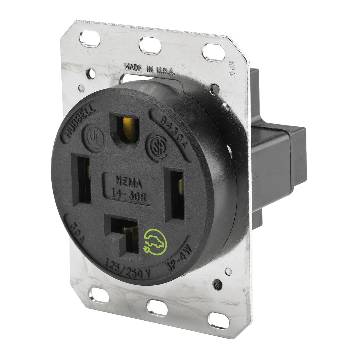 HBL9430A - Hubbell Wiring Device-Kellems 30A 125/250V 3 Pole 4 Wire Receptacle Straight Blade Devices