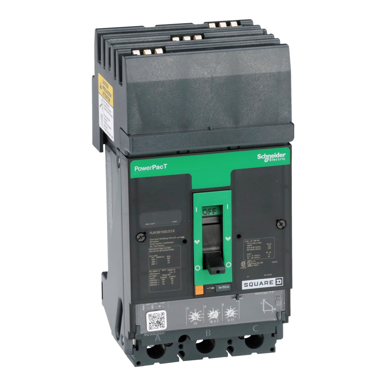 HJA36150U31X - Square D - I-Line Plug-In 150 Amp 10 Pole 600 Volt Square D Molded Case Circuit Breaker