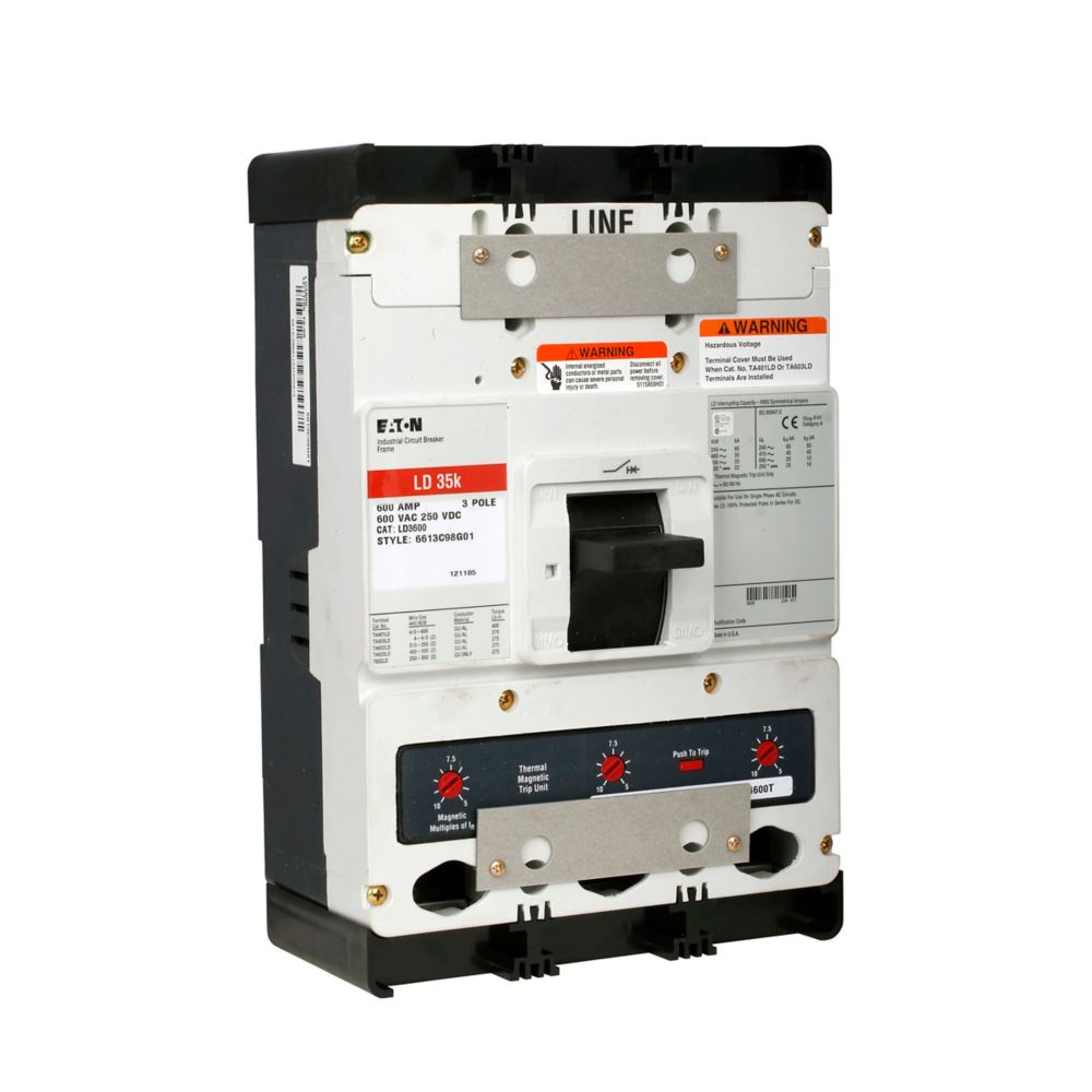 HLD3600 - Eaton Cutler Hammer - 600A 600VAC Three-Pole Molded Case Circuit Breakers
