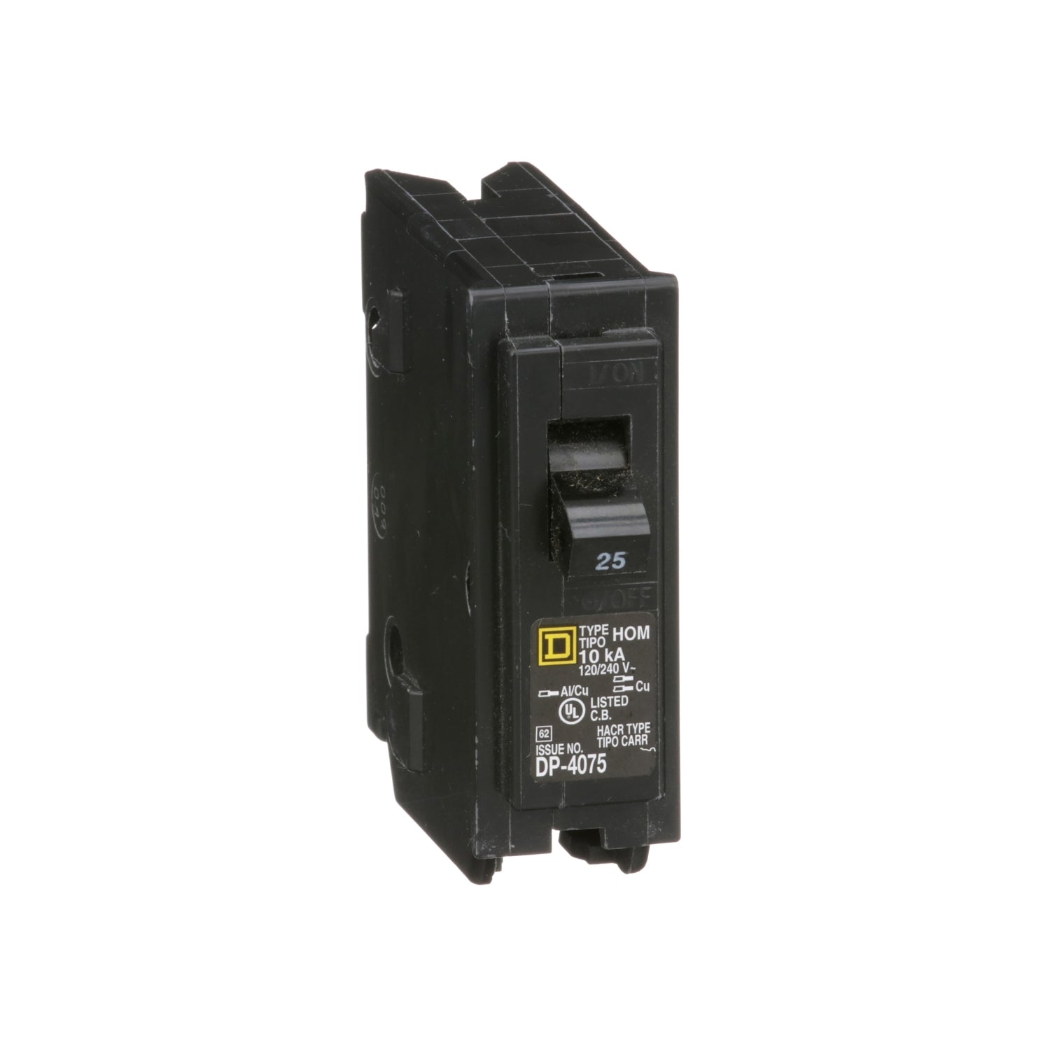 HOM125 - Schneider Electric - Plug-In 25 Amp 1 Pole 120 Volt Square D Homeline Circuit Breaker
