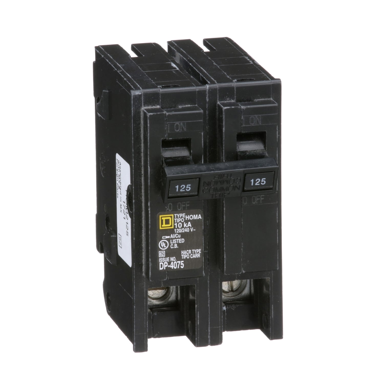 HOM2125 - Schneider Electric - Plug-In 125 Amp 2 Pole 240 Volt Square D Homeline Circuit Breaker