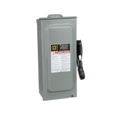 HU361RB - Square D - 30A 600VAC DC Heavy Duty Non Fusible Safety Switch 3 Wire 3 Pole 30HP NEMA 3R Bolt On Hub Provision