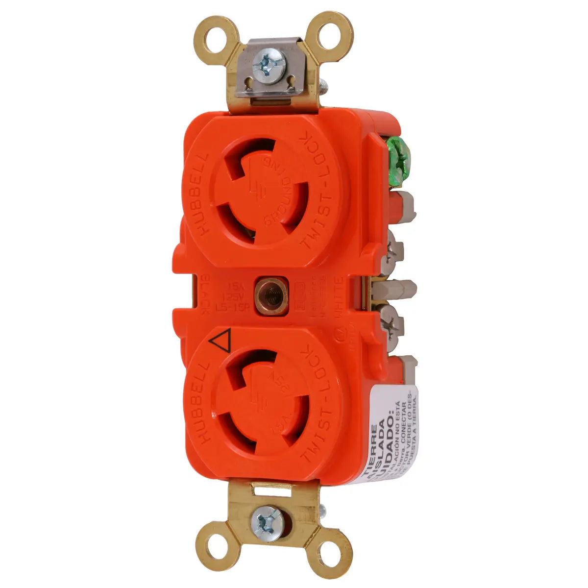 IG4700A - Hubbell Wiring Device-Kellems 15A 125V 2 Pole 3 Wire Duplex Receptacle Twist-Lock Isolated Ground
