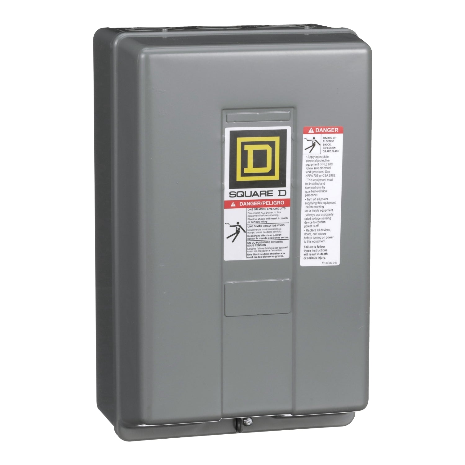 8903SPG2V02 - Square D - Lighting Contactor, Type S, 60A, 3 Pole, 120V Coil, NEMA 1
