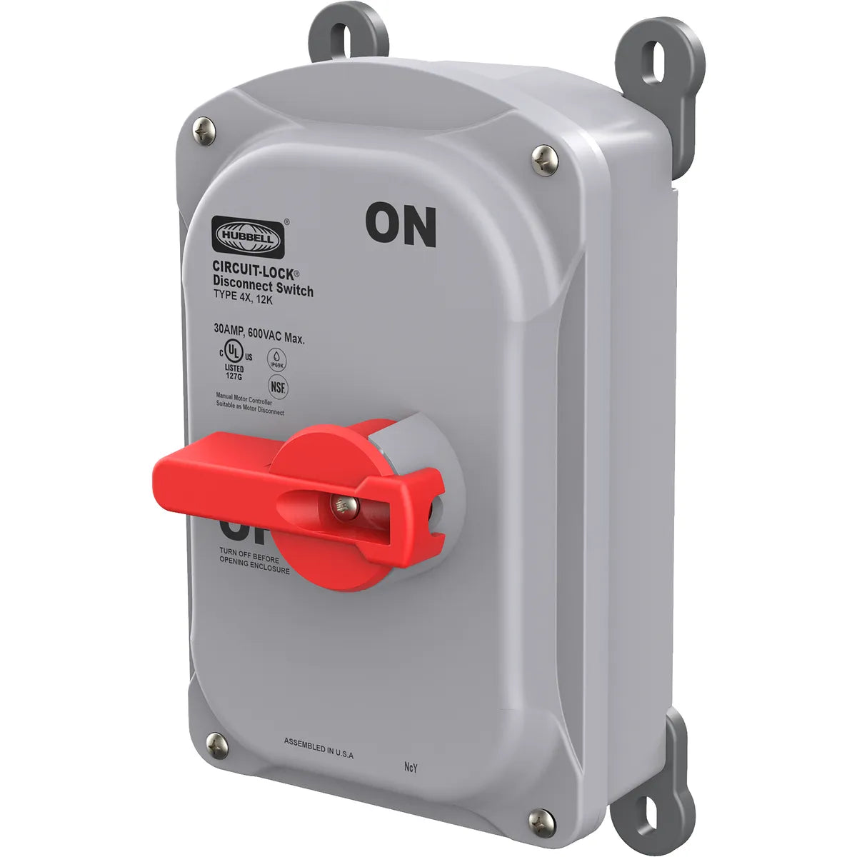 HUBHBLDS30 - Hubbell - 30A 3-Pole 600V AC Unfused Motor Disconnect Switch