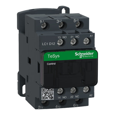 LC1D12U7 - Square D - IEC contactor, TeSys Deca, 12A, 7.5HP, 3 NO, 240V 50/60Hz, open