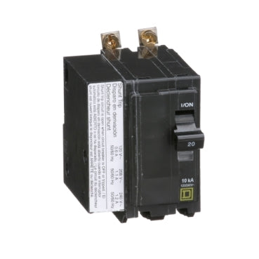 QOB2201021 - Square D - Mini circuit breaker, QO, 20A, 2-Pole, 120/240V, 10kA, bolt on