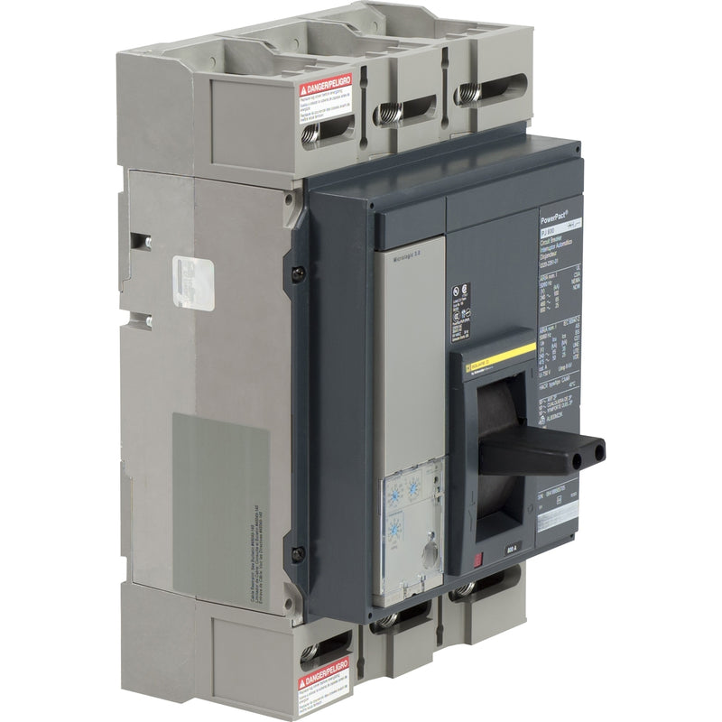 PGL36080U33A - Square D - PowerPacT P 800A 3-Pole 600V Molded Case Circuit Breaker, Unit Mount, 18kAIC at 600V