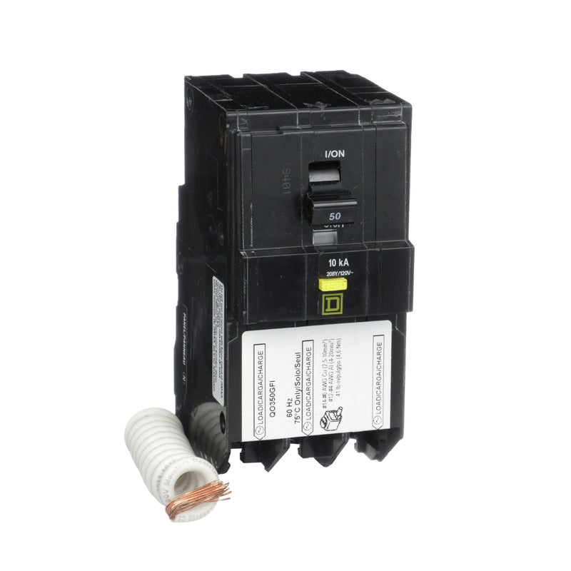 QO350GFI - Square D -  QO 50A 3-Pole 208Y/120V GFCI Ground Fault Circuit Breaker, Plug-In