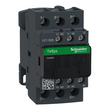 LC1D25P7 - Square D - IEC contactor, TeSys Deca, 25A, 15HP, 3 NO, 230V 50/60Hz, open
