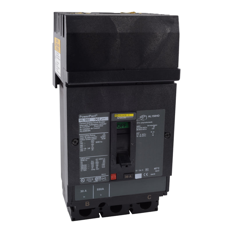 HLA36070 - Square D - Circuit breaker, PowerPacT H, 70A, 3-Pole, 600V, 50kA, I-Line