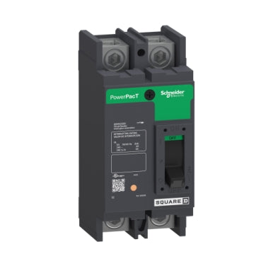 QDL22100 - Square D - Circuit breaker, PowerPacT Q, 100A, 2-Pole, 240V, 25kA, lugs, 80%