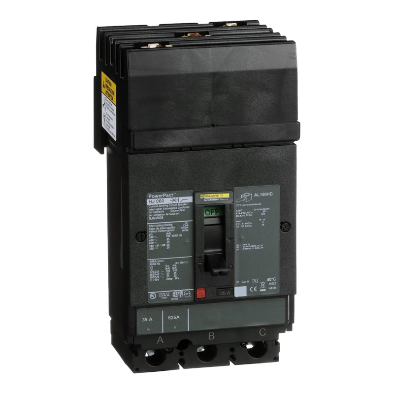 HJA36035 - Square D - Circuit breaker, PowerPacT H, 35A, 3-Pole, 600V, 25kA, I-Line