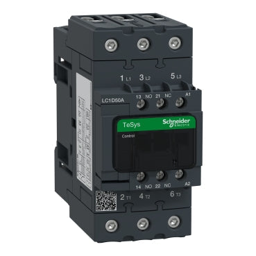 LC1D50AU7 - Square D - IEC contactor, TeSys Deca, 50A, 40HP, 3 NO, 240V 50/60Hz, open