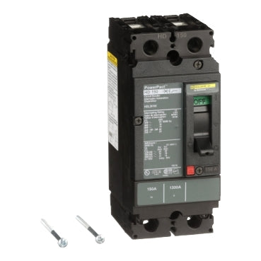 HDL26150 - Square D - Circuit breaker, PowerPacT H, 150A, 2-Pole, 600V, 14kA, lugs, 80%