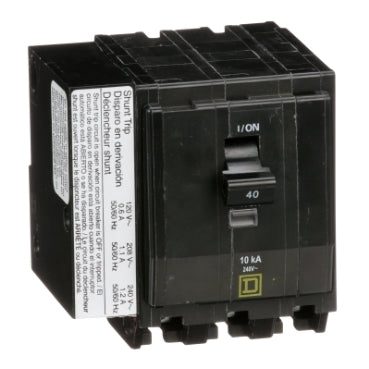 QO3401021 - Square D - Mini circuit breaker, QO, 40A, 3-Pole, 240V, 10kA, plug in, AC