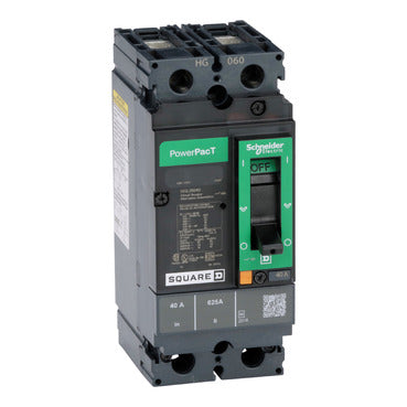 HGL26040 - Square D - Circuit breaker, PowerPacT H, 40A, 2-Pole, 600V, 18kA, lugs, 80%