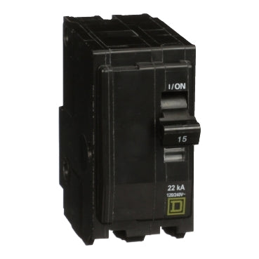 QO215VH - Square D - Mini circuit breaker, QO, 15A, 2-Pole, 120/240V, 22kA, plug