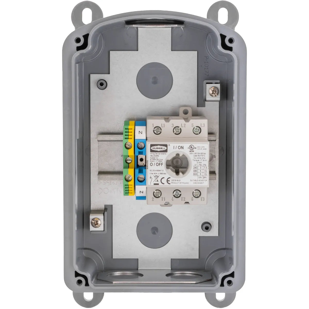 HUBHBLDS100 - Hubbell - 100A 3-Pole 600V AC Unfused Motor Disconnect Switch