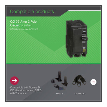 QO250VH - Square D - Mini circuit breaker, QO, 50A, 2-Pole, 120/240V, 22kA, plug