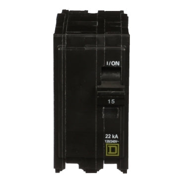 QO215VH - Square D - Mini circuit breaker, QO, 15A, 2-Pole, 120/240V, 22kA, plug